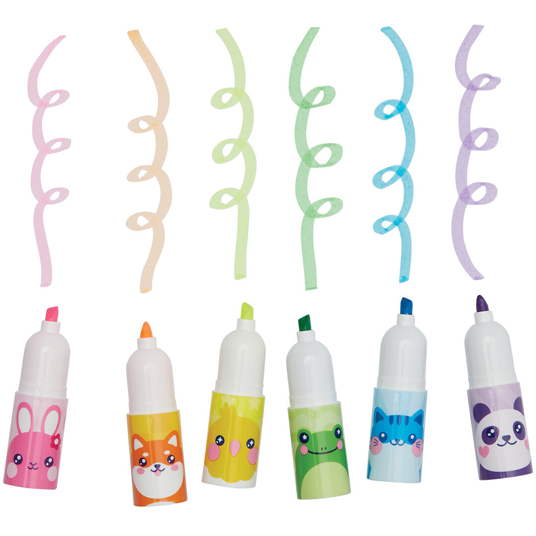 ooly stapelbare mini markeerstiften dieren - 6st | 02.130-093 | 2