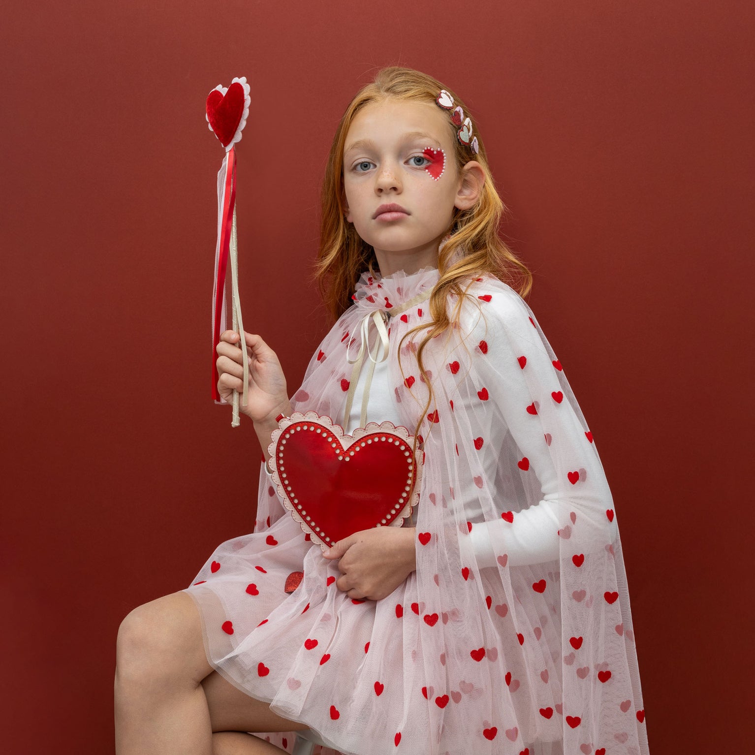 Meisje met verkleedset van Mimi & Lulu Heart Pink Multi | 185004-27
