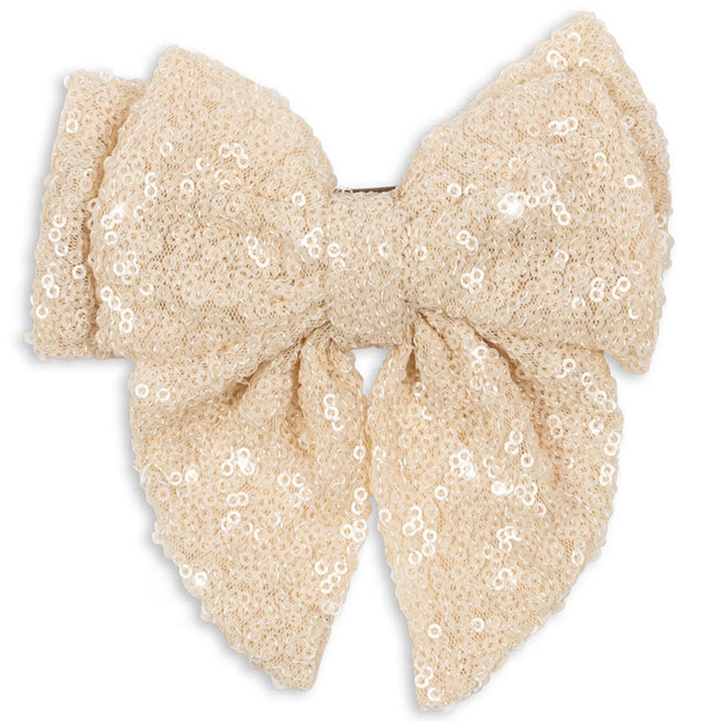 konges sløjd haarclip aries sequin bow - white smoke