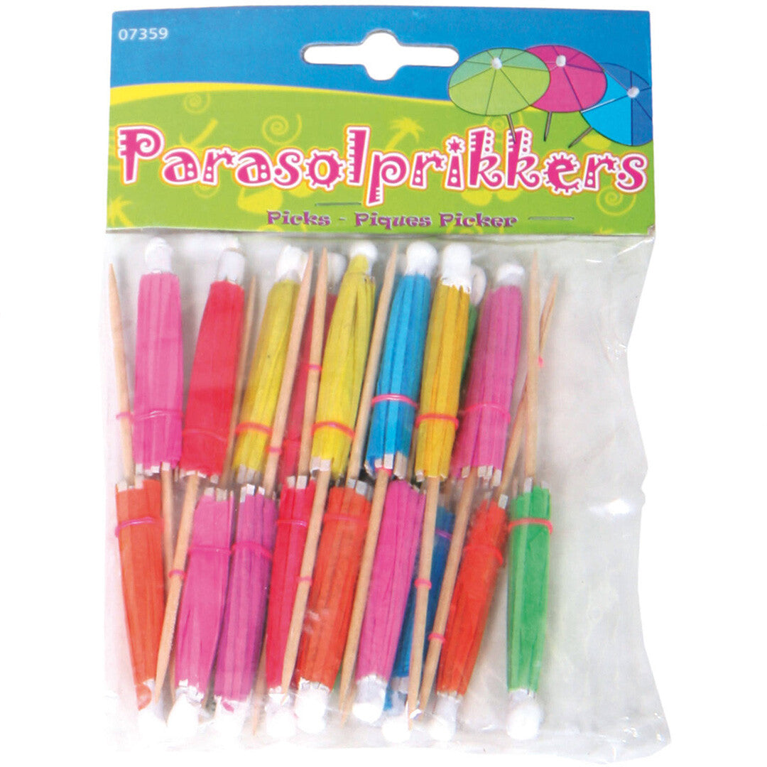 parasol prikkers meerkleurig - 15st | 07359 | 1