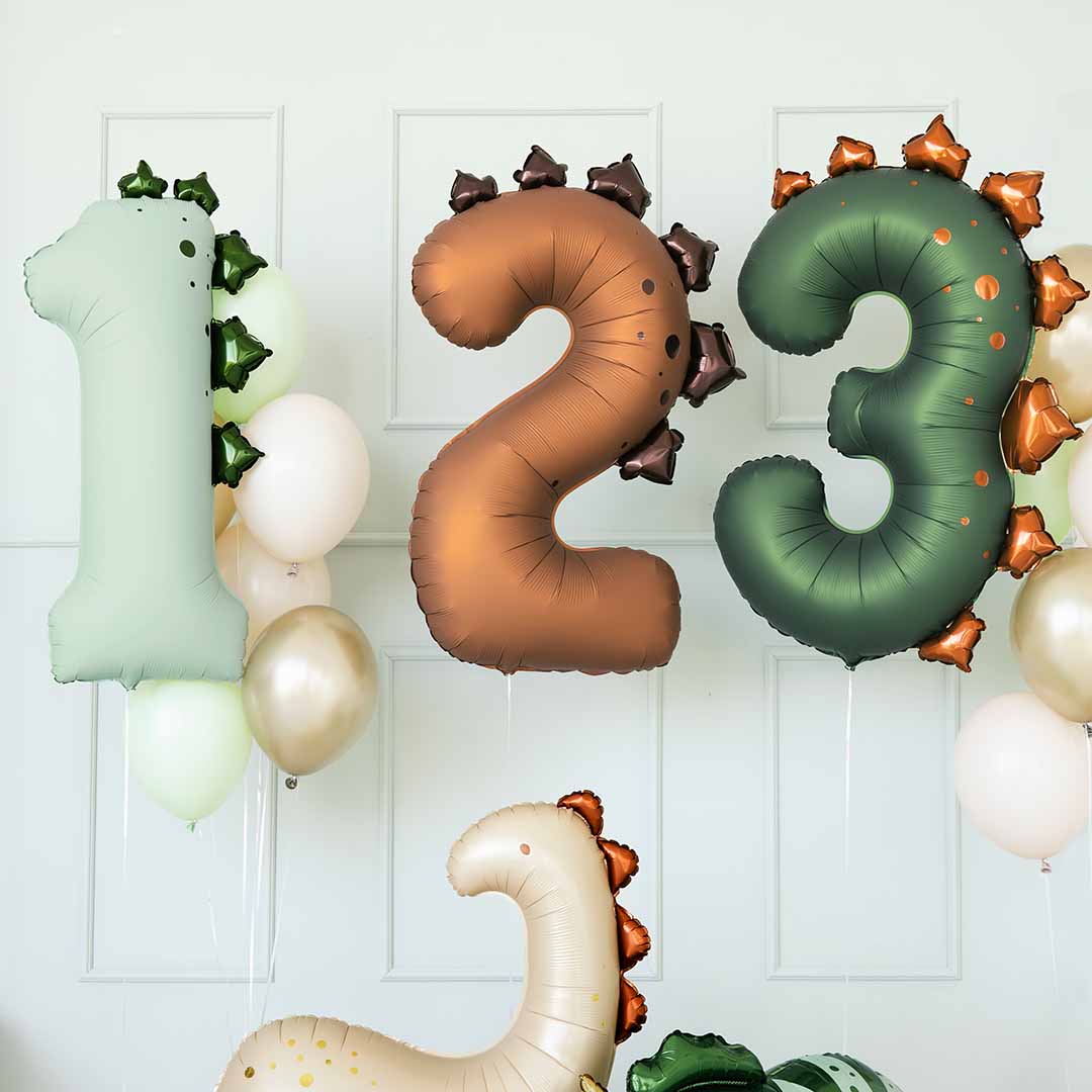 partydeco cijferballon 1 - dinosaurus - 92 cm | FB315-1 | 2