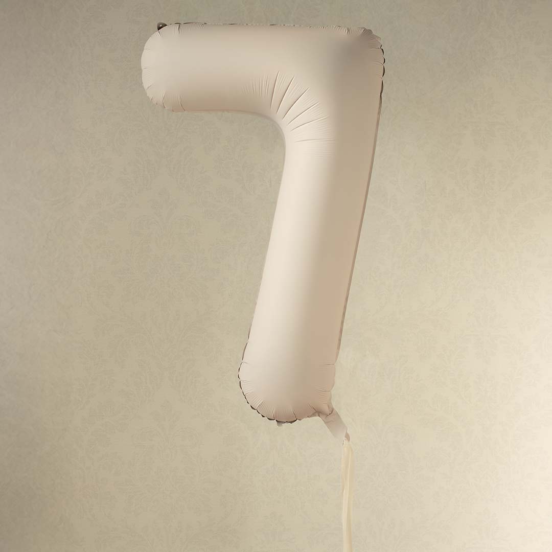 partydeco cijferballon 7 - beige - 86 cm | FB1T-7-013J | 2