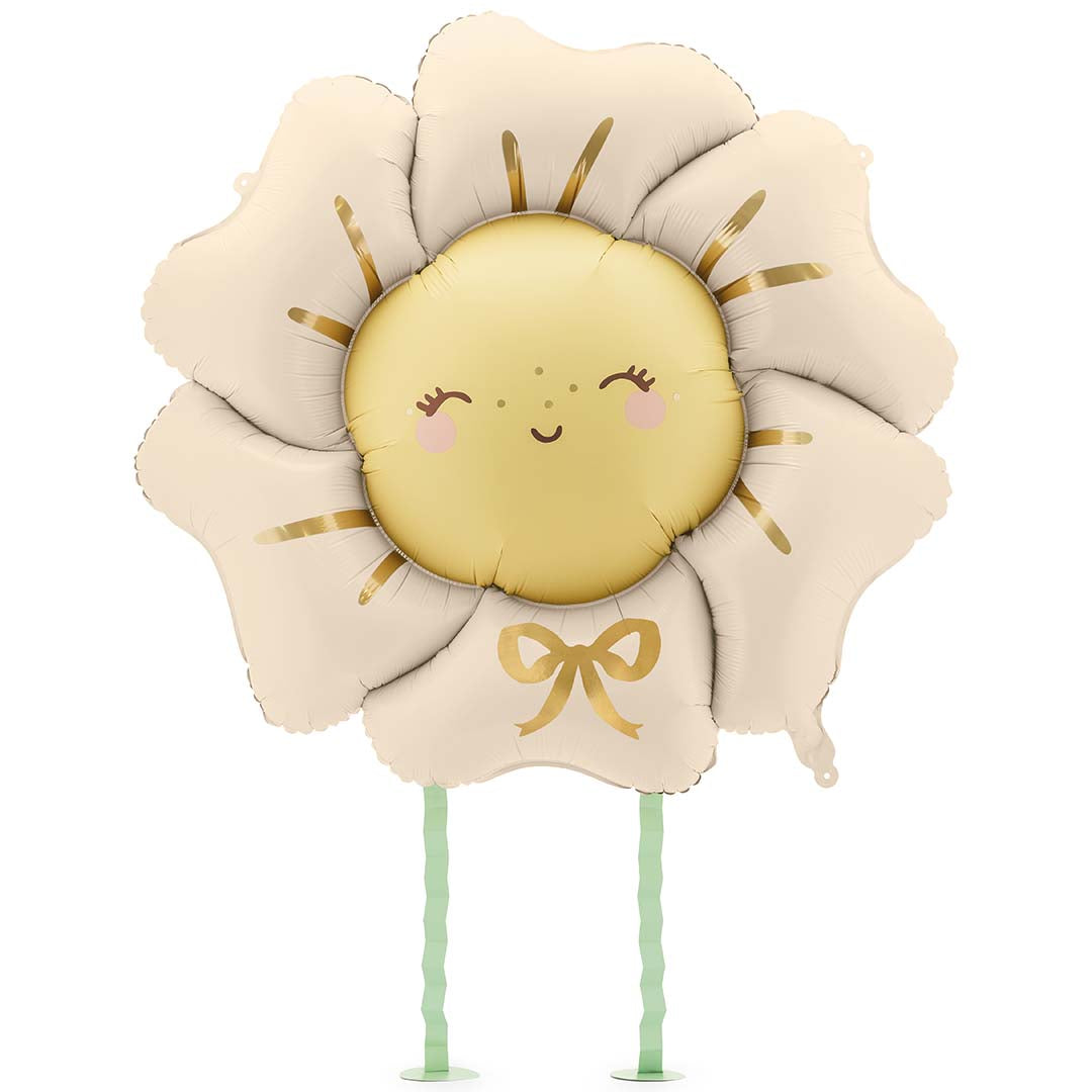 partydeco folieballon bloem - beige - 104 cm | FB273-013J | 1