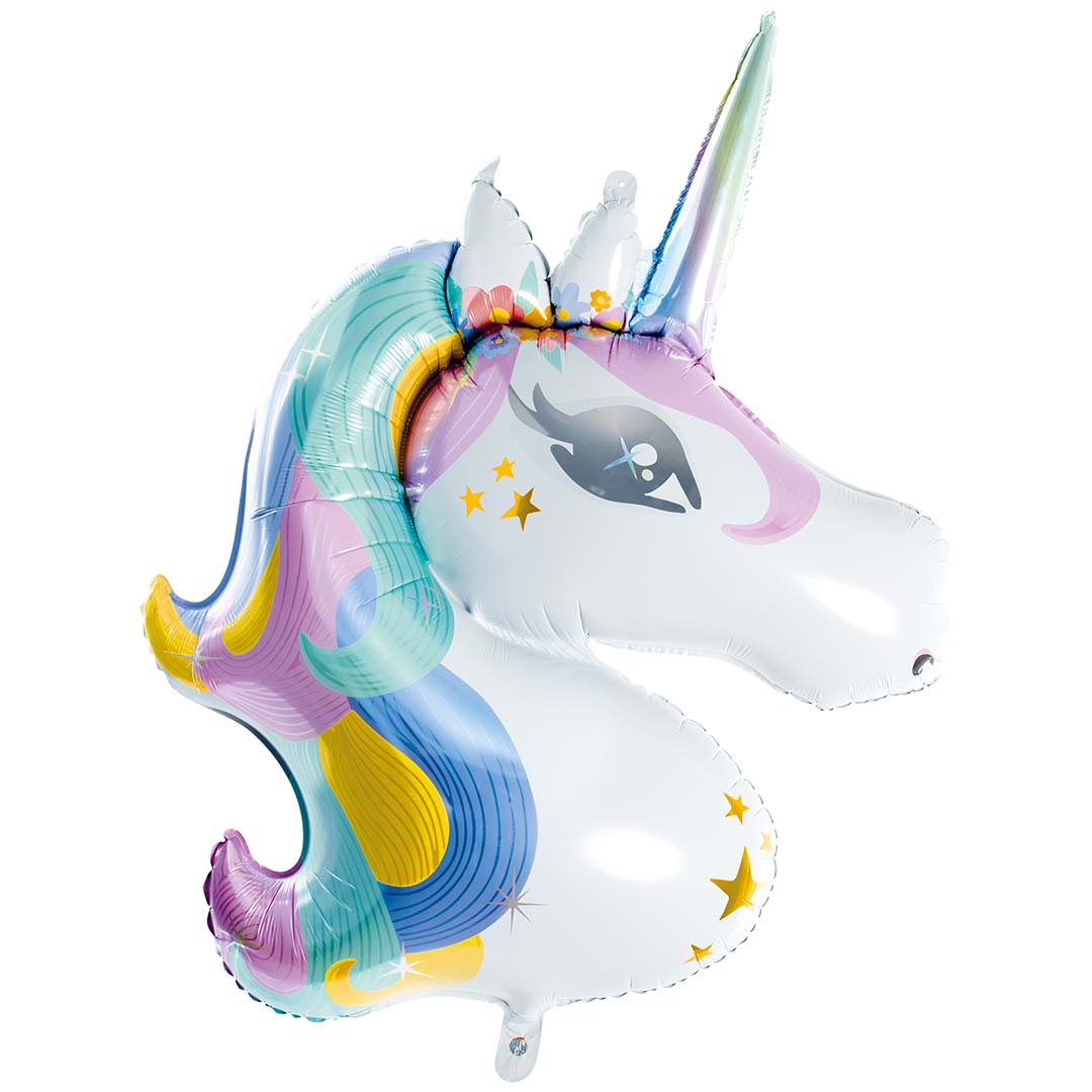 partydeco folieballon eenhoornhoofd - 90 cm | FB74 | 1