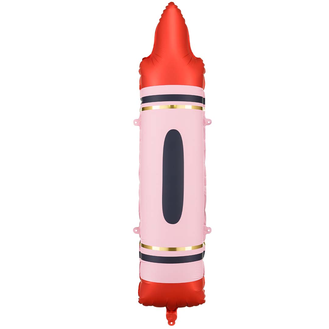 partydeco folieballon krijtje - rood - 104 cm | FB239-007 | 2