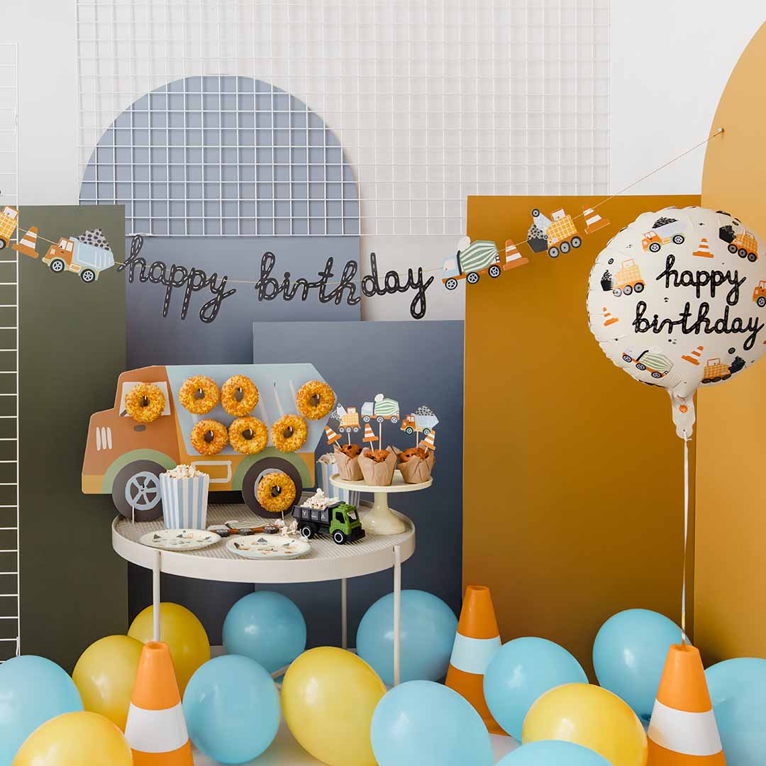 partydeco slinger happy birthday - bouwvoertuigen | GRL104 | 3