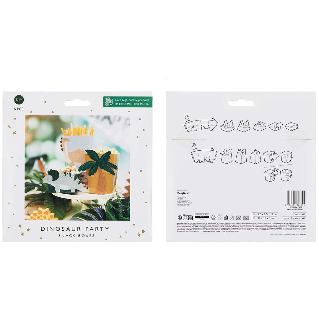 partydeco snackdoosjes - dinosaurus - 6st | FNS3 | 4