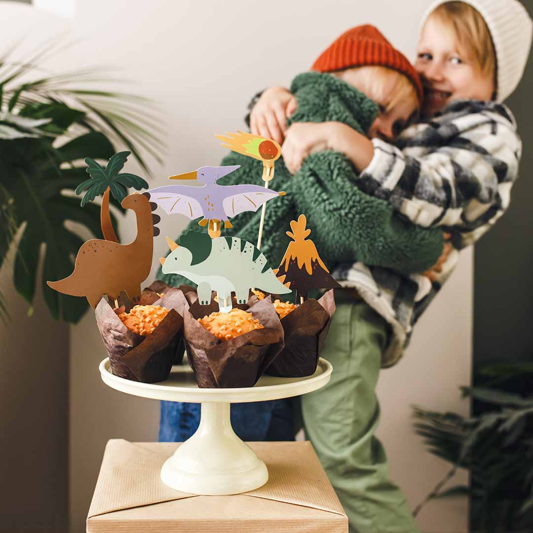 partydeco taartversiering - dinosaurus - 6st | KPT71 | 2