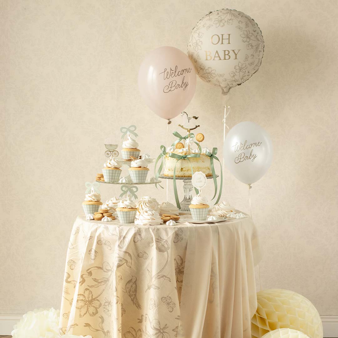 partydeco tafelkleed - beige bloemen | OBS3 | 6