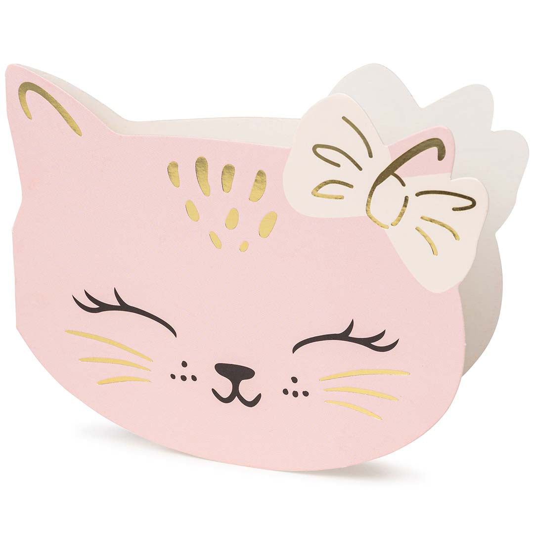 partydeco verjaardagsuitnodigingen - poes - 6st | ZPP6 | 1