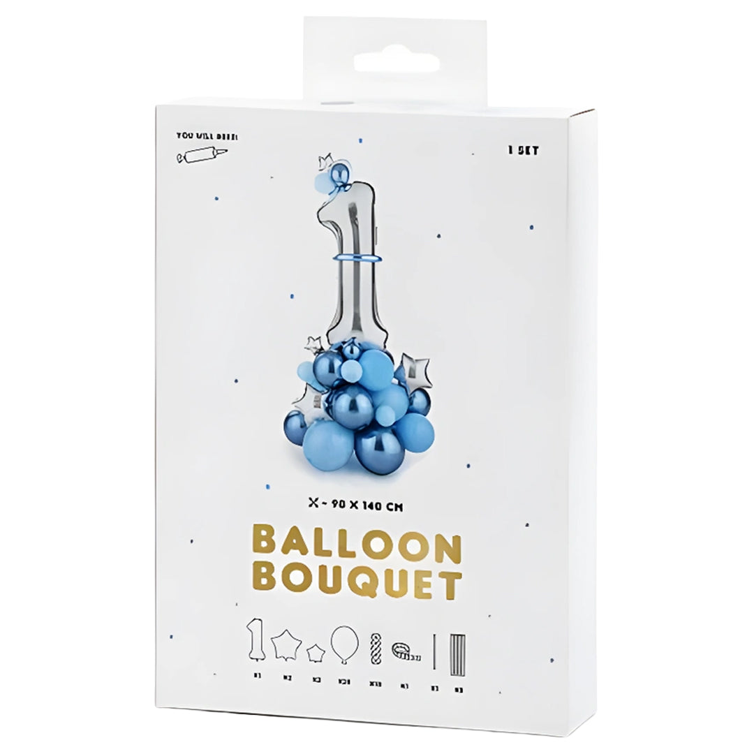 partydeco kit de ballons 1 - bleu - 90x140 cm