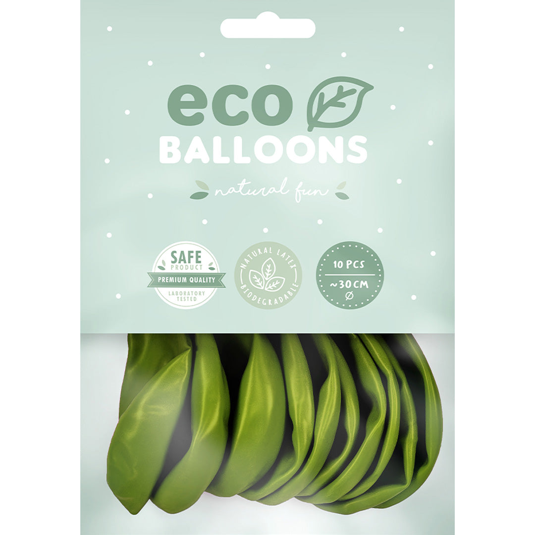partydeco ballonnen pastel - olive groen - 30 cm - 10st | ECO30P-097-10 | 3