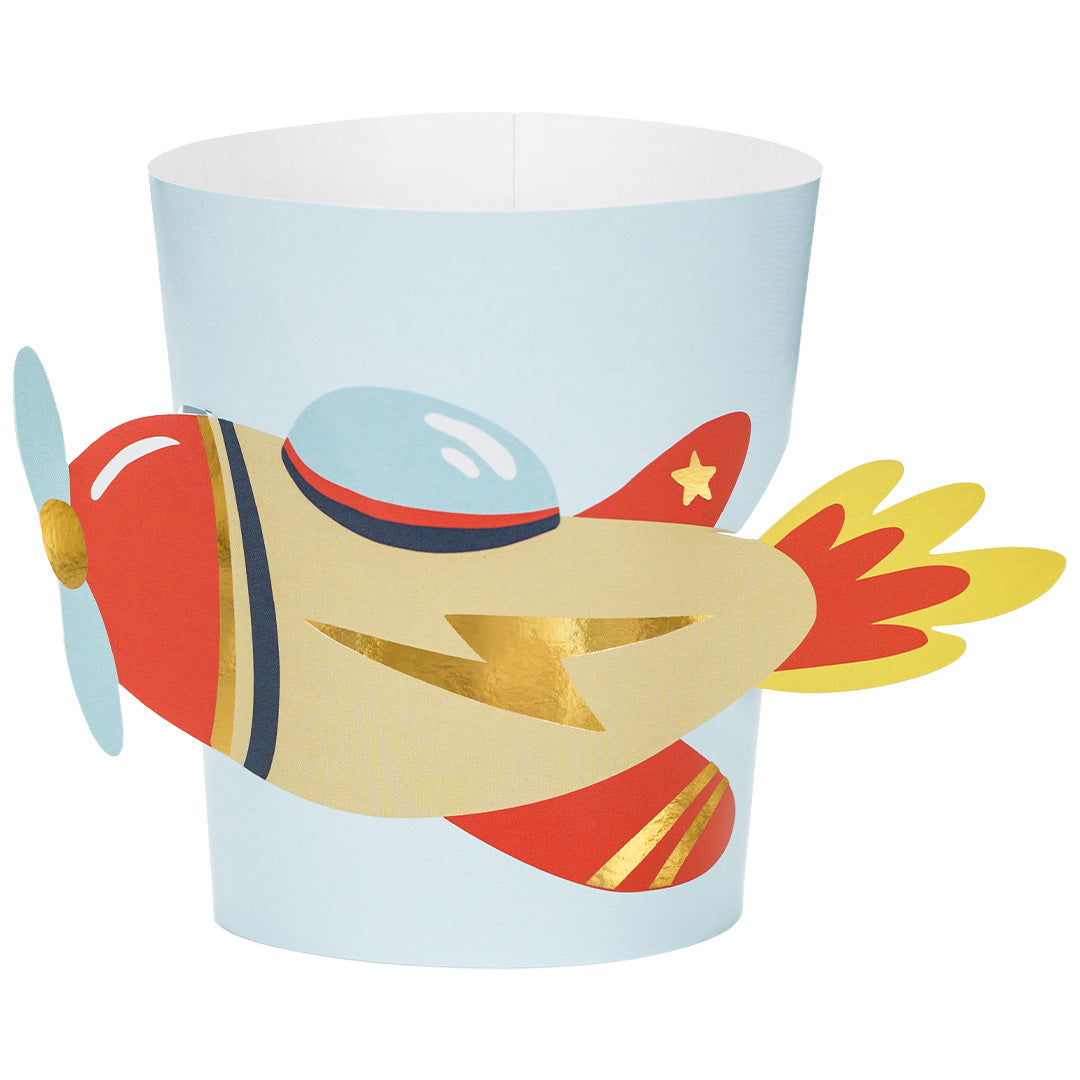 partydeco bekerhoesje - vliegtuig - 6st | NKP1 | 