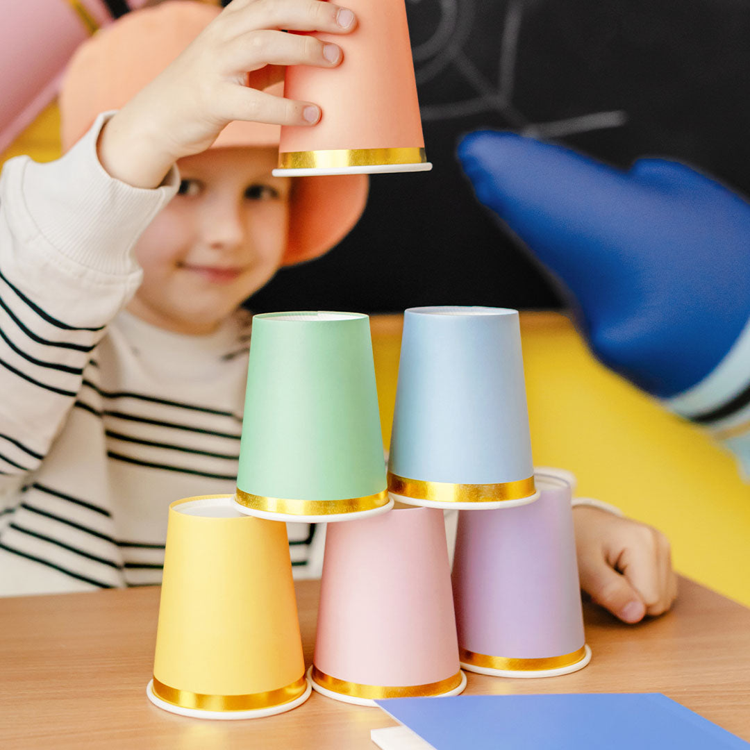 partydeco bekers - pastel - 6st | KPP91-EU1 | 2