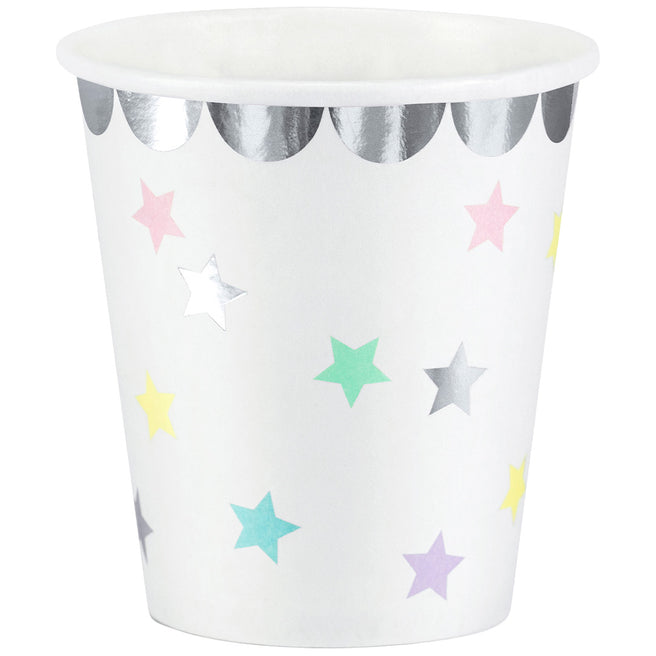 partydeco bekers - eenhoorn sterretjes - 6st | KPP14-EU1 | 