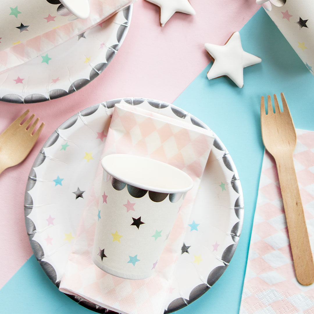 partydeco bekers - eenhoorn sterretjes - 6st | KPP14-EU1 | 3