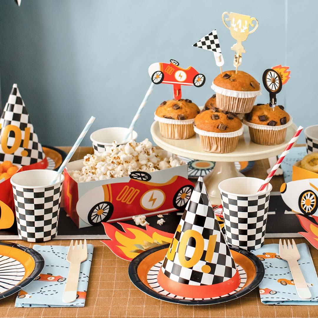partydeco bekers - geruit - 6st | KPP74-EU1 | 4