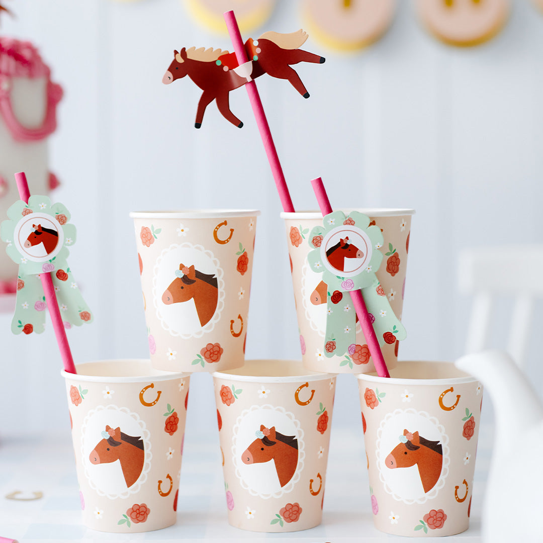 partydeco bekers - paard - 6st | KPP77-EU1 | 3
