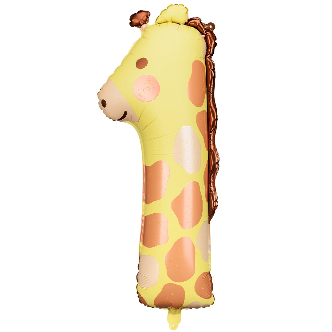 partydeco cijferballon 1 - giraf - 96 cm | FB163-1 | 