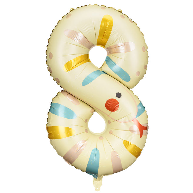 partydeco cijferballon 8 - slang - 86 cm | FB163-8 