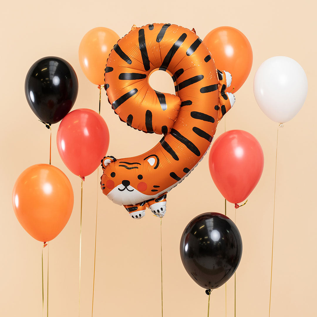 partydeco cijferballon 9 - tijger - 87 cm |  FB163-9 | 2