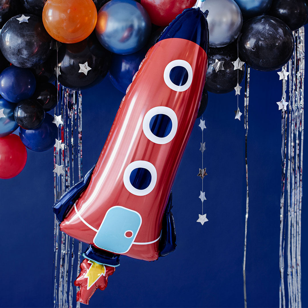 partydeco ballon en aluminium fusée - 115 cm