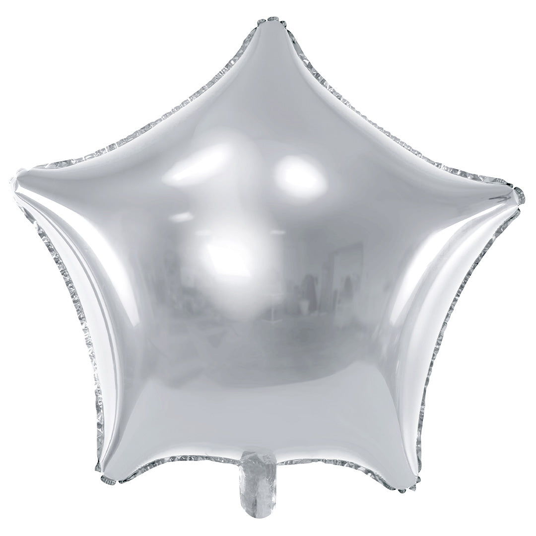 partydeco folieballon ster - zilver - 70 cm | FB78M-018 | 