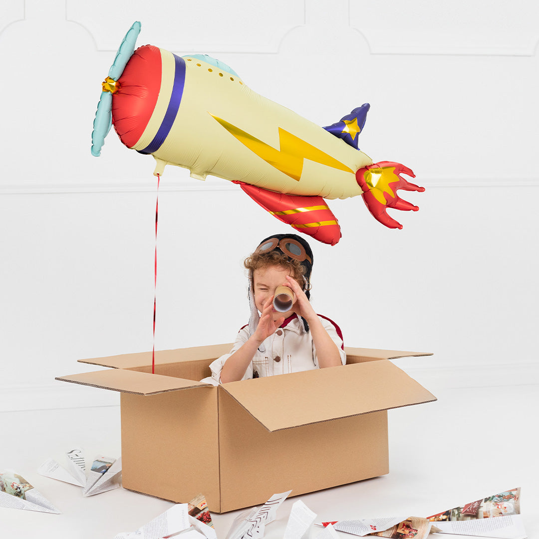partydeco ballon en aluminium avion - 91 cm