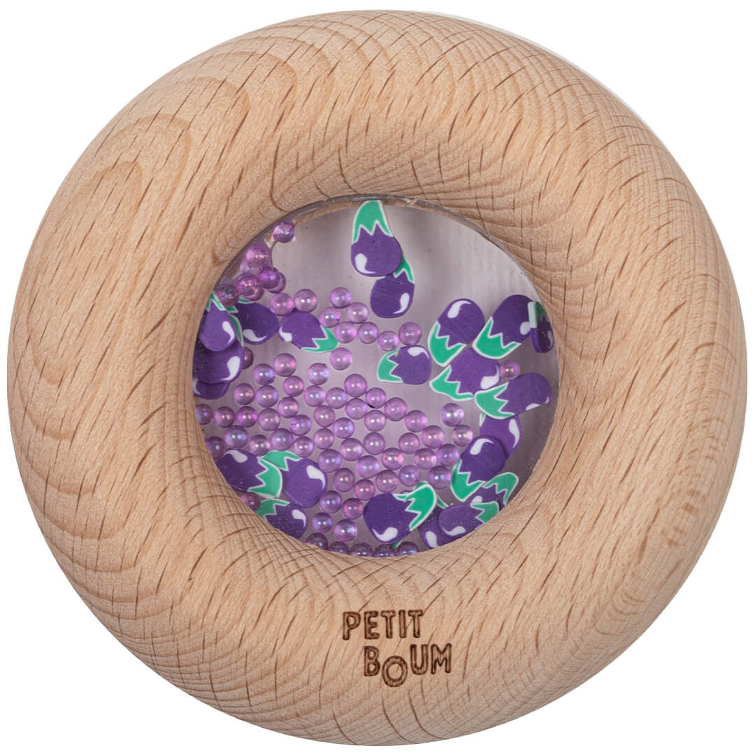 petit boum bijtring en rammelaar donut - aubergine | PBSDEGG | 0