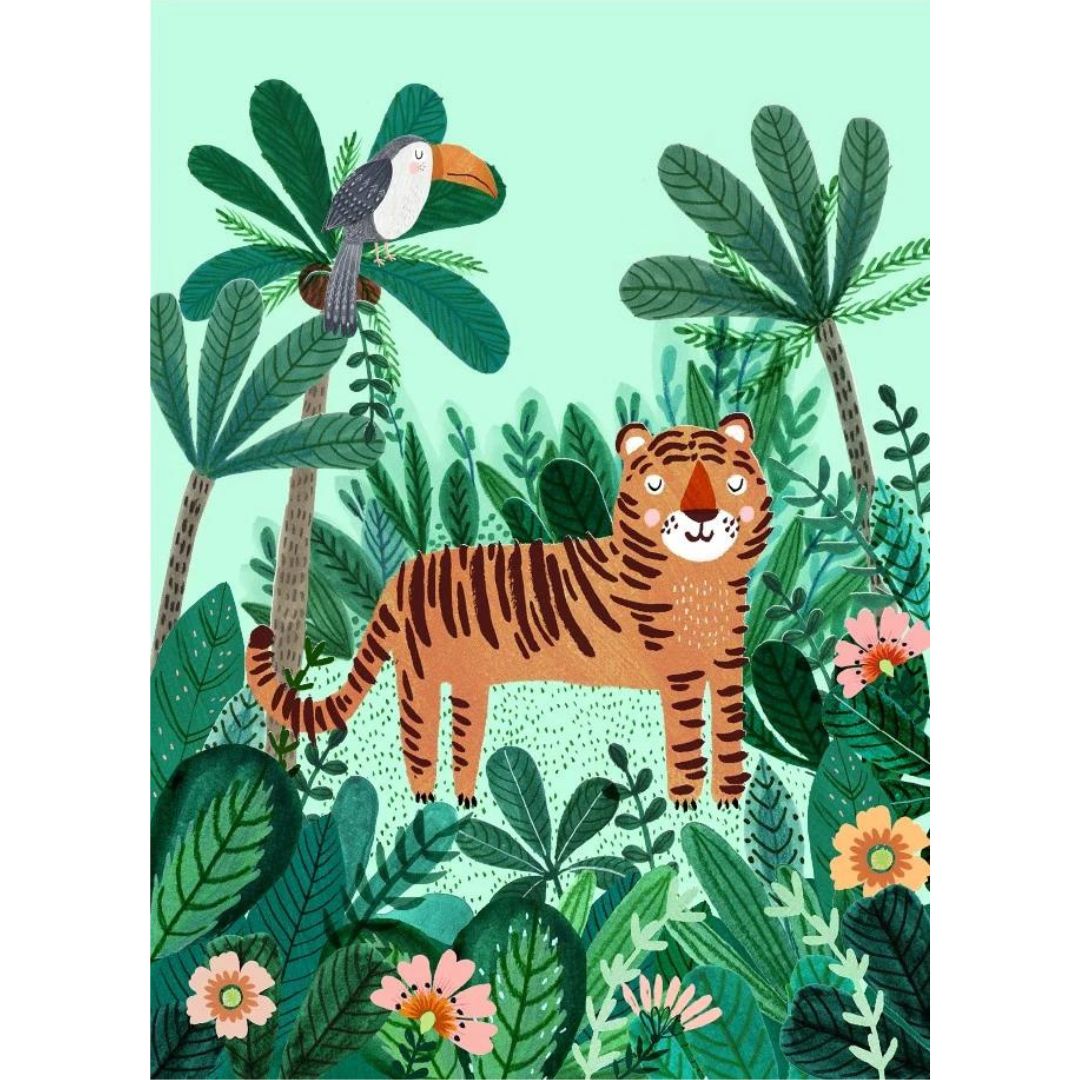 petit monkey ansichtkaart - tiger and toucan  | PC36 | 0
