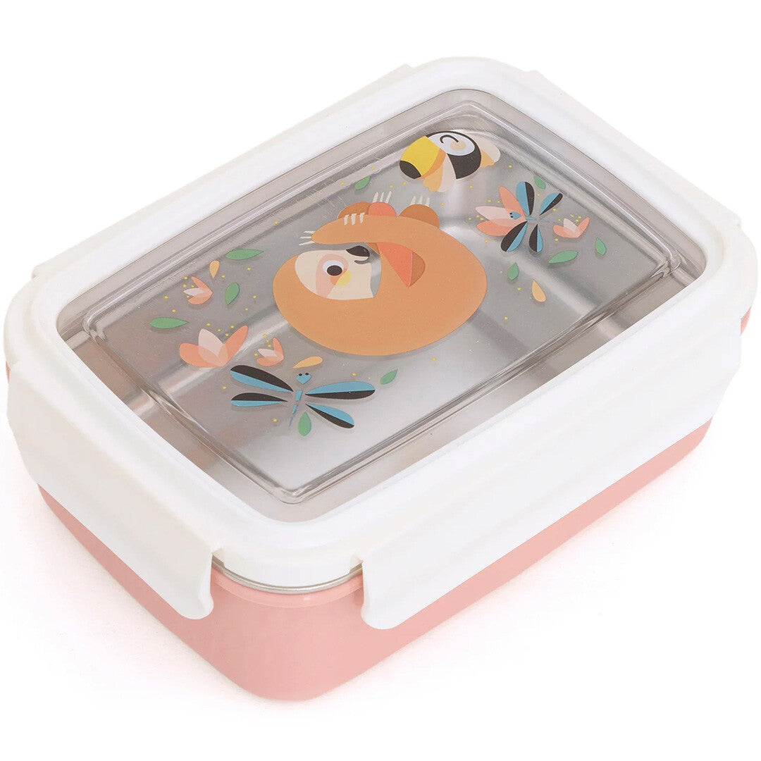 petit monkey rvs broodtrommel bento - luiaard  | LB45 | 0