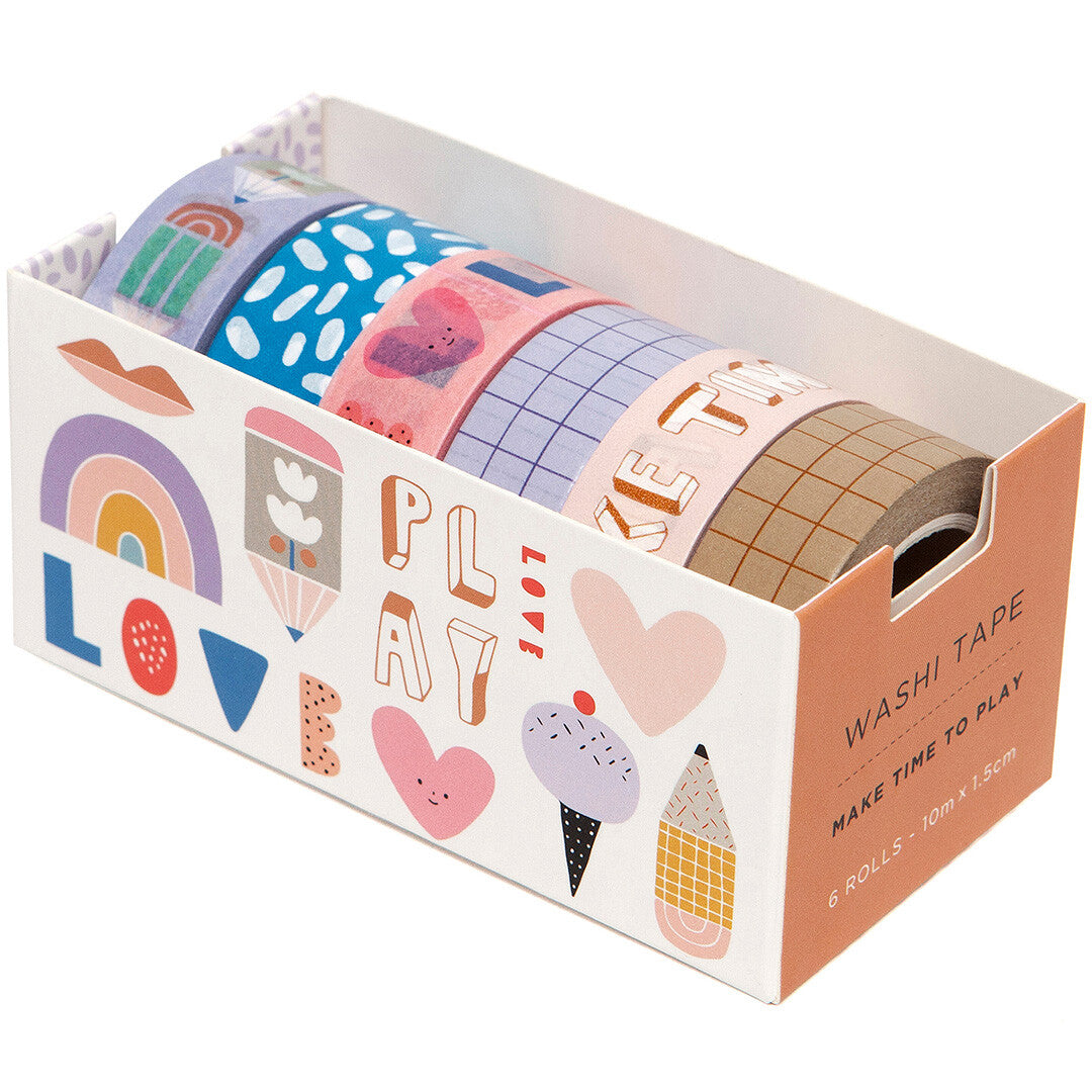 petit monkey washi tape make time to play - 6st | WT02 | 0
