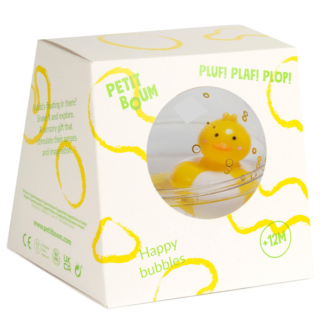 petit boum sensorische bal happy bubbles - eend | 55PBHBDUCK | 2
