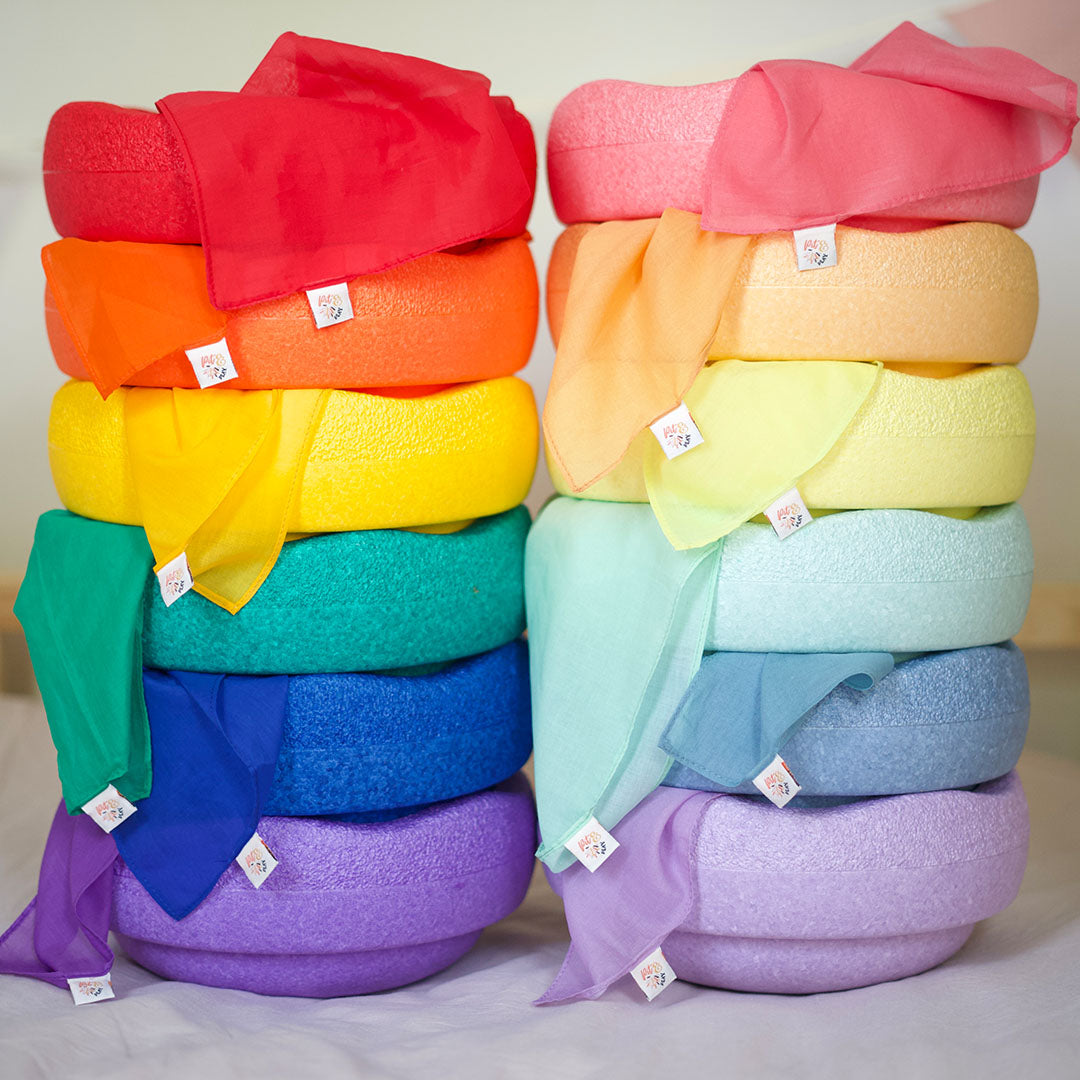 pit and play speeldoek pastel - blauw - 48x48 cm | 6154114425465 | 3