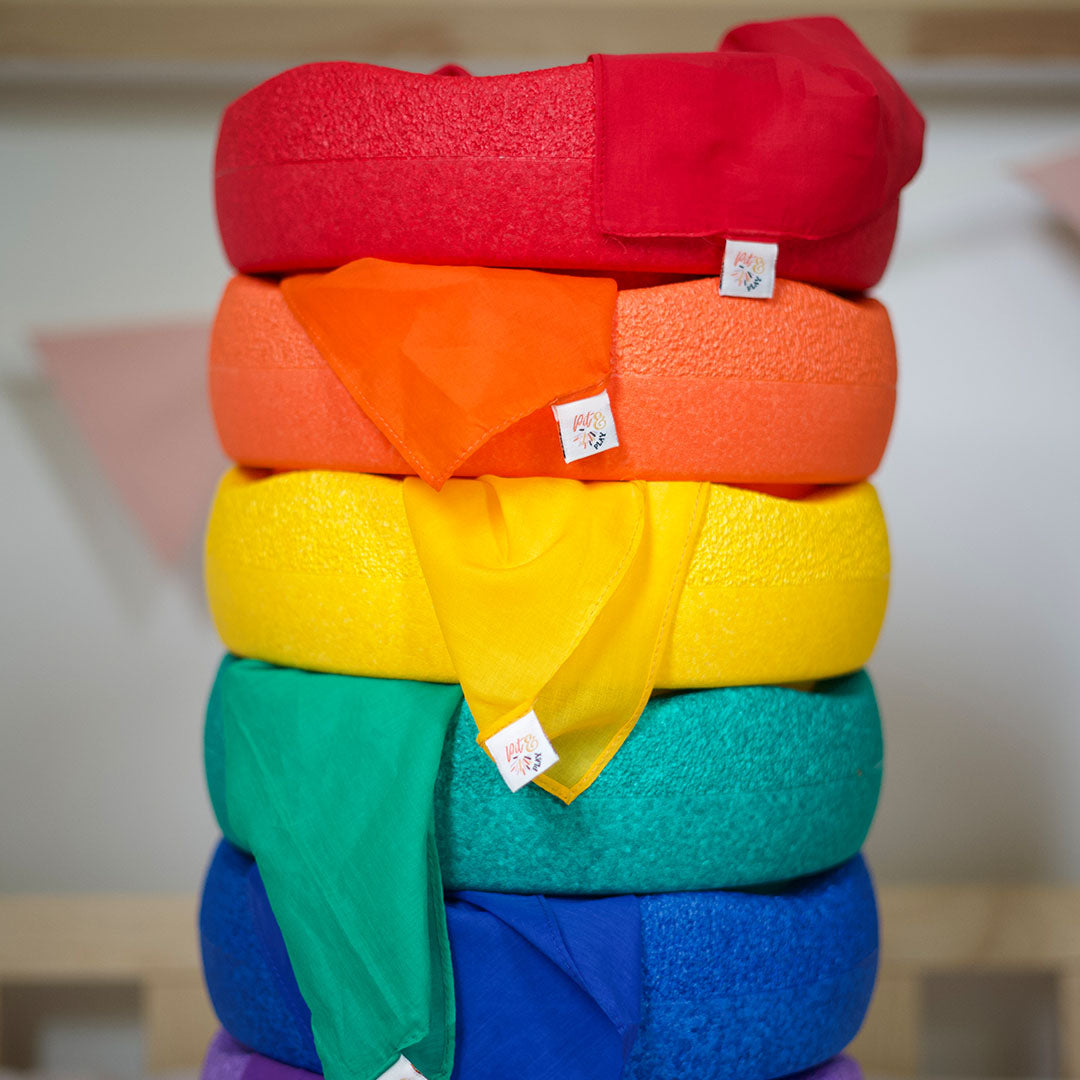 pit and play speeldoek regenboog - oranje - 75x75 cm | 6154121166153 | 2
