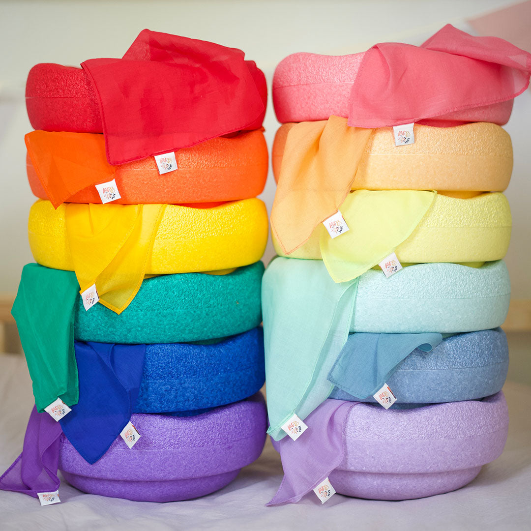 pit and play speeldoek regenboog - paars - 48x48 cm | 6154111039078 | 2