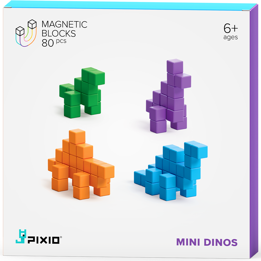pixio magnetische blokjes mini dino's - 80st | 40101 | 0