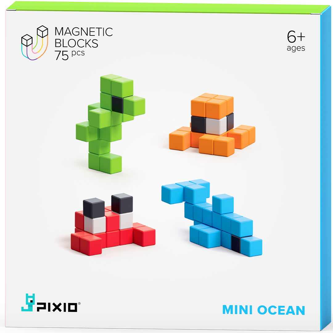 pixio magnetische blokjes mini ocean - 75st | 40103 | 0
