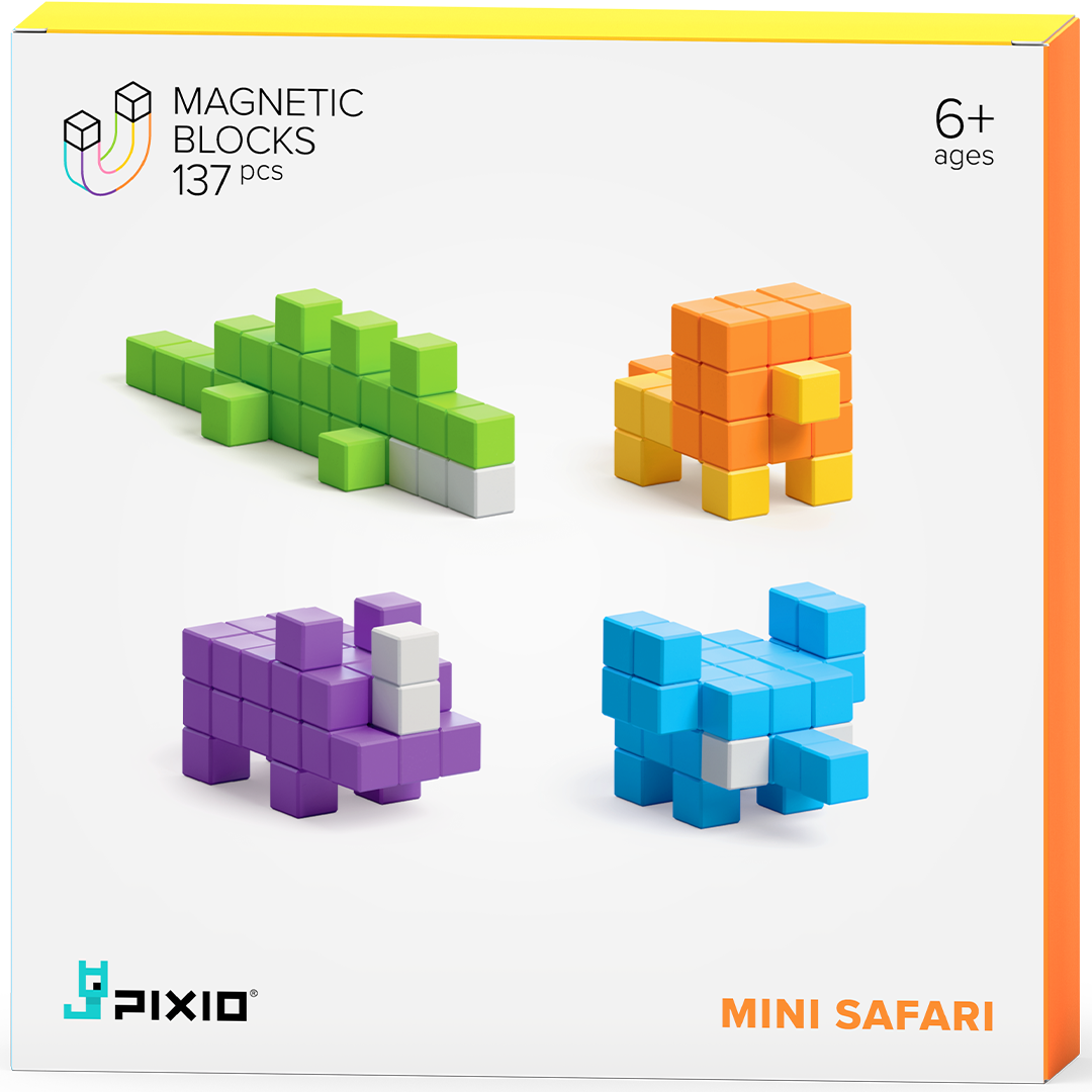 pixio magnetische blokjes mini safari - 137st | 40104 | 0