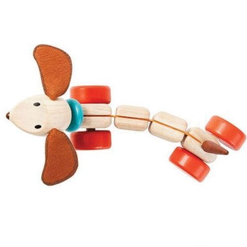 plan toys houten trekfiguur - blije puppy  | 5101 | 2