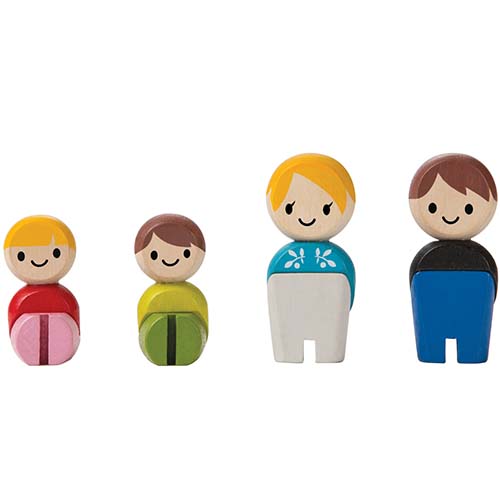 plan toys poppenhuispoppen witte familie 4 st - 6 cm | 6264 | 0