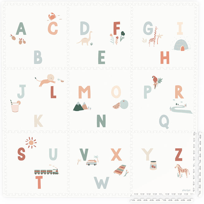 play&go 2-in-1 foam speelmat eevaa - alphabet - 180x180 cm | 4895250601000 | 0