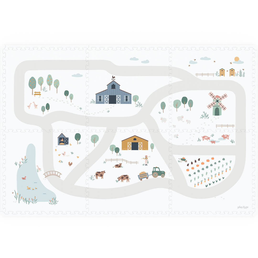 play&go 2-in-1 foam speelmat eevaa - farm - 180x120 cm | 4895250601284 | 0