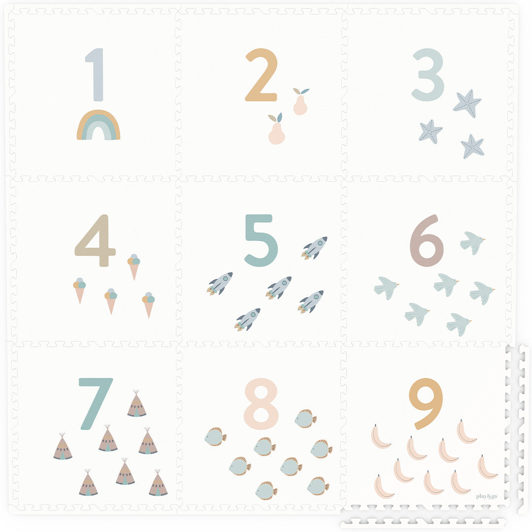 play&go 2-in-1 foam speelmat eevaa - numbers - 180x180 cm | 4895250600997 | 0