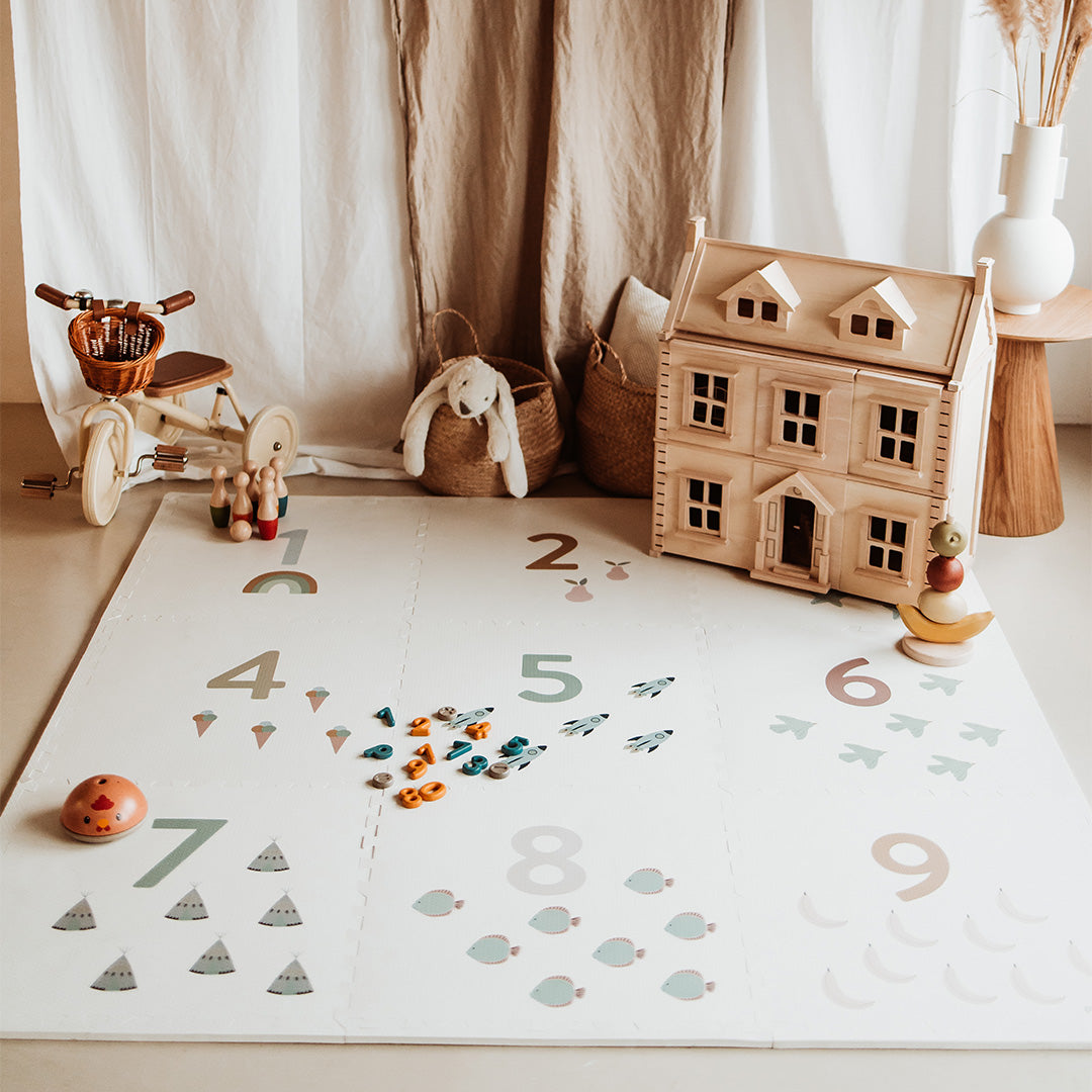 play&go 2-in-1 foam speelmat eevaa - numbers - 180x180 cm | 4895250600997 | 2