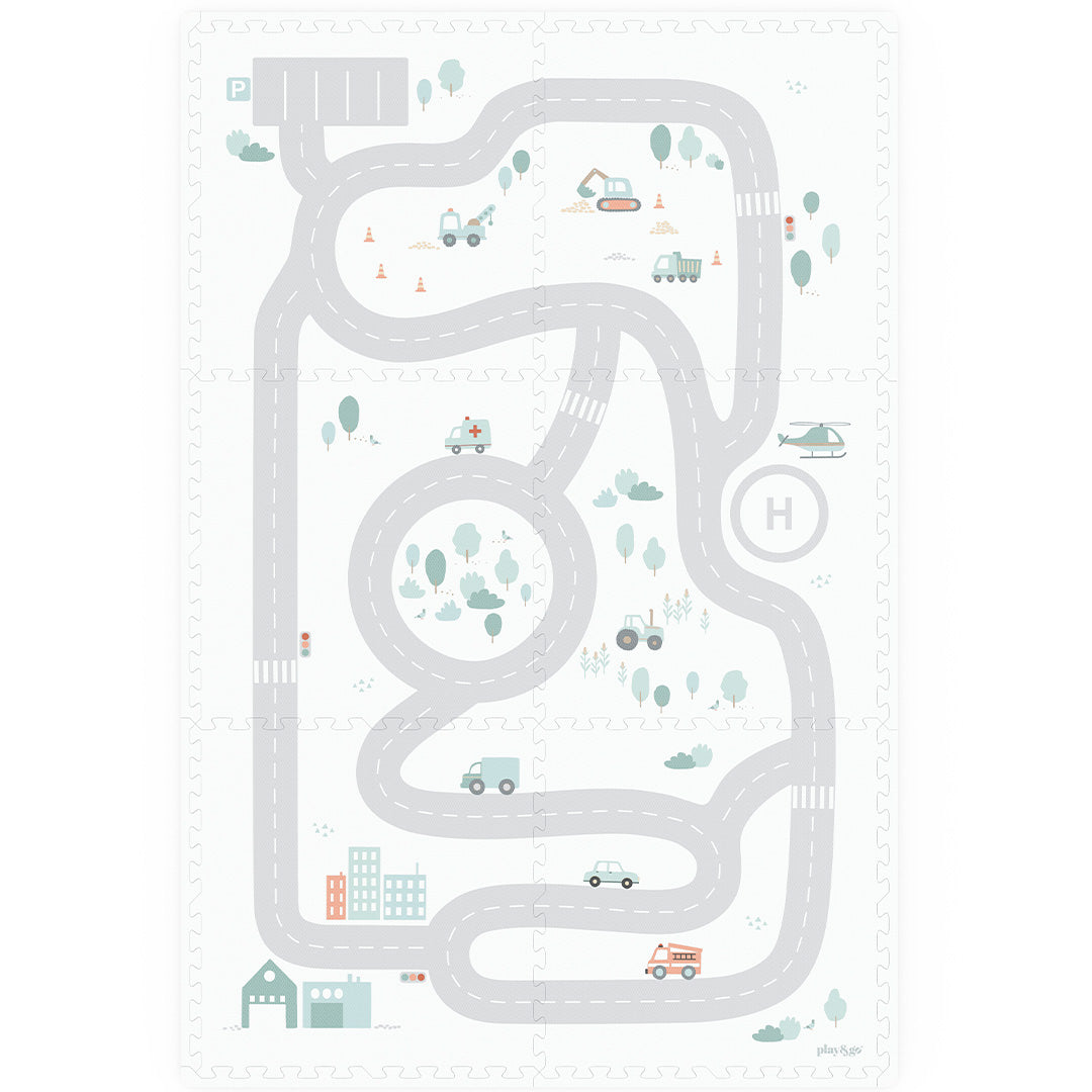 play&go 2-in-1 foam speelmat eevaa - road - 180x120 cm | 4895250600980 | 0