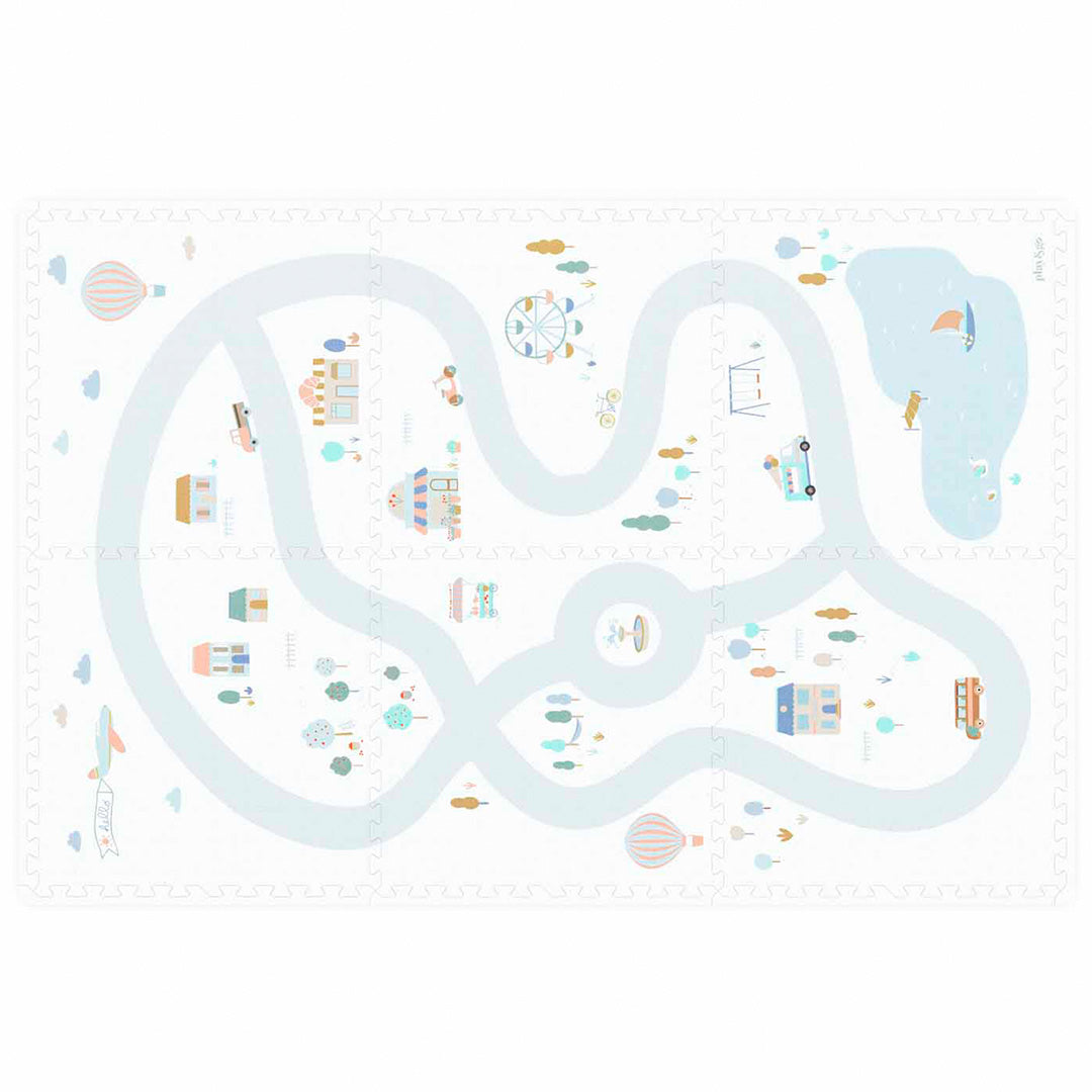play&go 2-in-1 foam speelmat eevaa - village - 180x120 cm | 4895250600935 | 0
