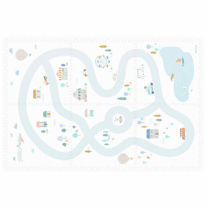 play&go 2-in-1 foam speelmat eevaa - village - 180x120 cm | 4895250600935 | 0