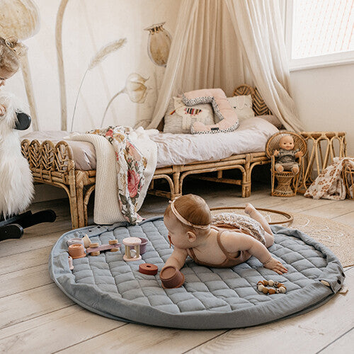 play&go soft baby speelkleed en reistas organic - dusty blue | 4897095301329 | 7