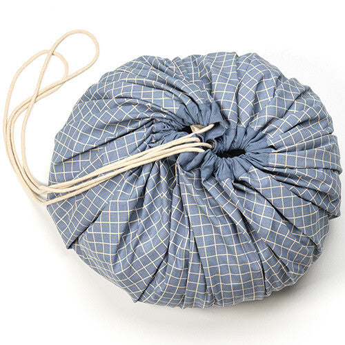 play&go speelkleed en opbergzak organic - grid blue | 4897095301565 | 0